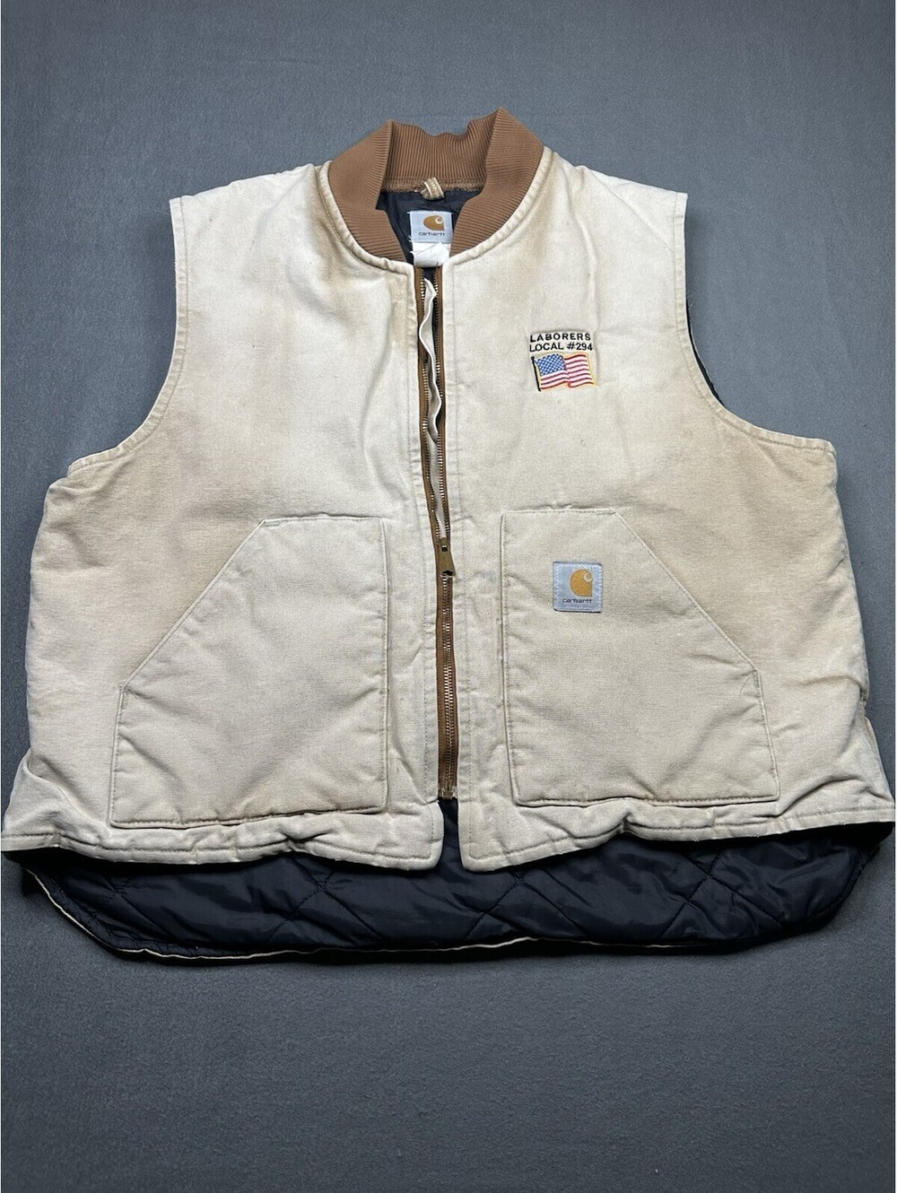 Vintage 90s Carhartt Duck Brown Quilted Artic Vest Men’s 2XL (no Tag)